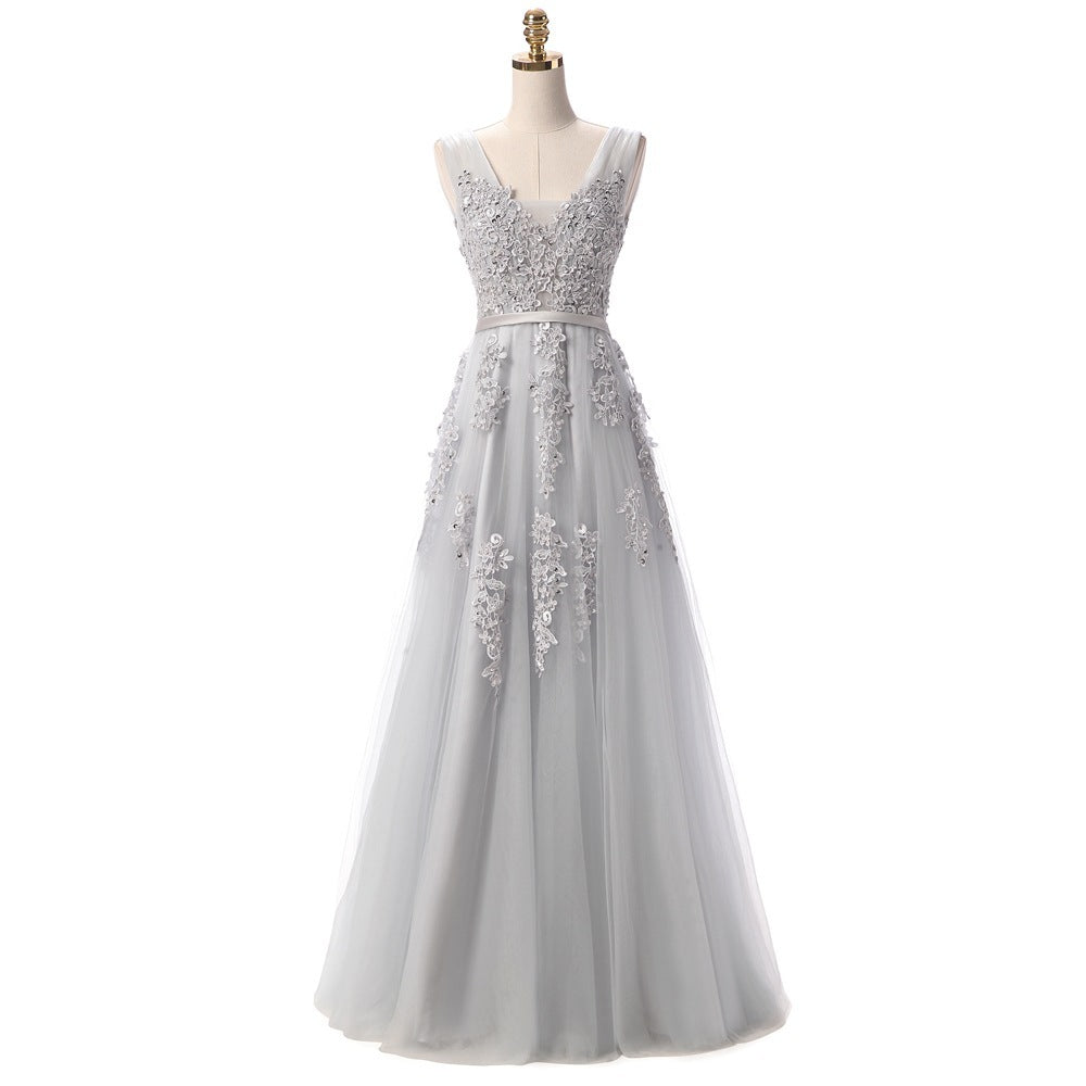 Robe de soirée longue dos nu sexy SSYFashion, robe de soirée élégante en dentelle verte à col en V pour la mariée