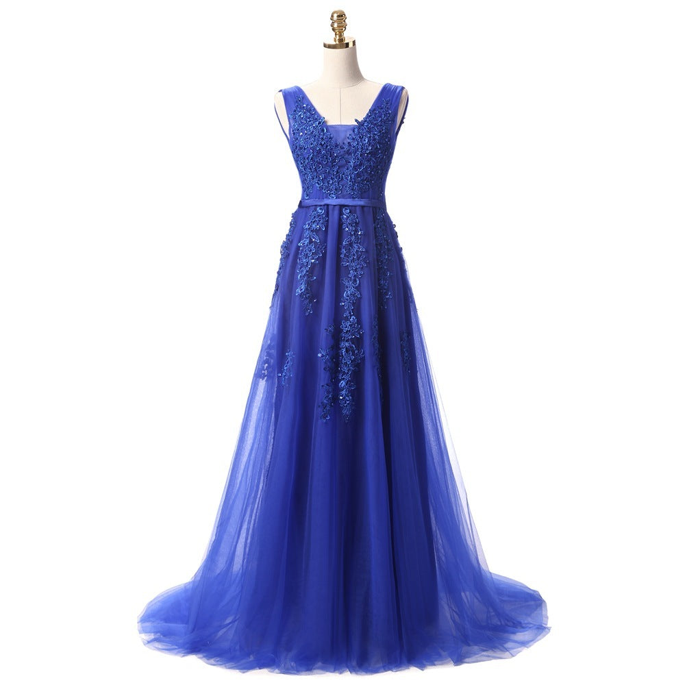Robe de soirée longue dos nu sexy SSYFashion, robe de soirée élégante en dentelle verte à col en V pour la mariée