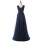 Robe de soirée longue dos nu sexy SSYFashion, robe de soirée élégante en dentelle verte à col en V pour la mariée