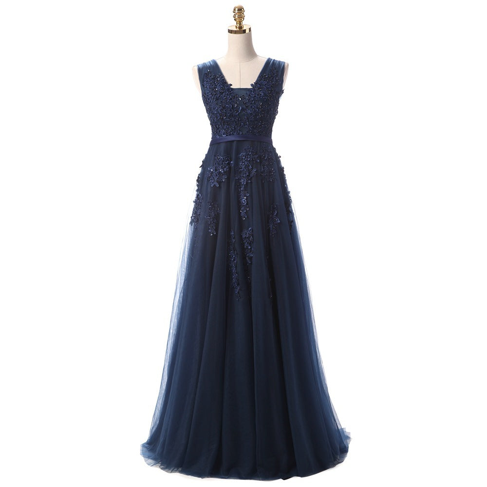 Robe de soirée longue dos nu sexy SSYFashion, robe de soirée élégante en dentelle verte à col en V pour la mariée
