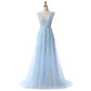 Robe de soirée longue dos nu sexy SSYFashion, robe de soirée élégante en dentelle verte à col en V pour la mariée