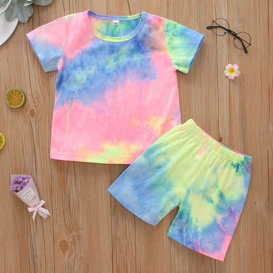 Tie-Dye Print Round Collar