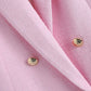 Lapel Long Sleeve Double Breasted Design Textured Casual Blazer