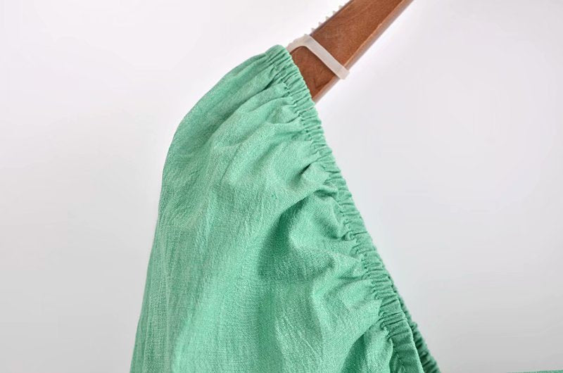 Square Neck Puff Sleeve Halter Strapless Top