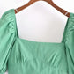 Square Neck Puff Sleeve Halter Strapless Top