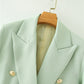 Women's Green Double-breasted Suit Jacket