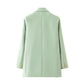 Women's Green Double-breasted Suit Jacket