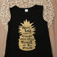 Bronzing Pineapple English Alphabet Fringed Skirt