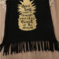 Bronzing Pineapple English Alphabet Fringed Skirt
