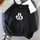 Hooded Sweater New Korean Couple'S Hoodie Front And Back Thickened Printed Top Winter Coat 250G