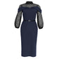 New African Polka Dot Lace Hollow Out Perspective Dress With Lantern Sleeves And Fake Two-Piece Buttock Wrap Slim Dress