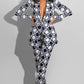 European And American Temperament Women's Printed Trouser Suit Jacket