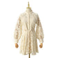 Beige Lace Embroidered Hollow Out Dress