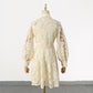 Beige Lace Embroidered Hollow Out Dress