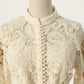 Beige Lace Embroidered Hollow Out Dress