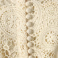 Beige Lace Embroidered Hollow Out Dress