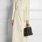 Lapel Temperament Lace Up Slim And Long Coat Women's Solid Color Cashmere Coat