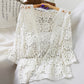 Summer Thin Cardigan Women'S Crochet Hollow Sweater Small Coat Vacation Sun Protection Shirt Short Shawl