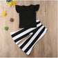 Men's And Women's Crew-Neck Sweatshirts With Printed And Sleeve Flyers, Striped Pants, Cotton-Padded Clothes For Babies