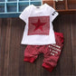 Summer New Style Baby Children'S Short-Sleeved Two-Piece Suit For Boys And Girls Five-Pointed Star