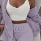 Ensemble pyjama décontracté et sexy pour femme, tenue d'hiver, doux et chaud, manches longues, nombril exposé, gilet et short