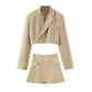 Fashion Two-Piece Suit With One-Piece Wrap A-Line Skirt