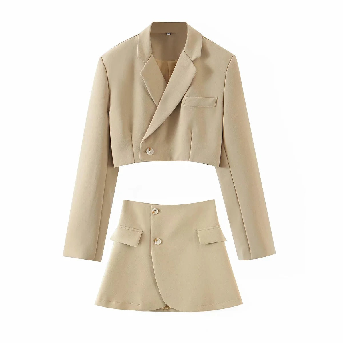 Fashion Two-Piece Suit With One-Piece Wrap A-Line Skirt