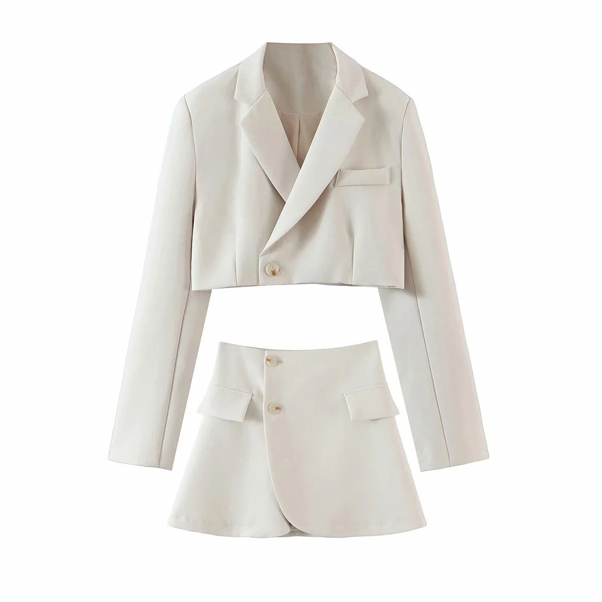 Fashion Two-Piece Suit With One-Piece Wrap A-Line Skirt
