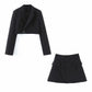 Fashion Two-Piece Suit With One-Piece Wrap A-Line Skirt
