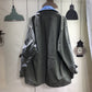 Stitching Denim Collar Casual All-Match Windbreaker