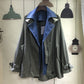 Stitching Denim Collar Casual All-Match Windbreaker