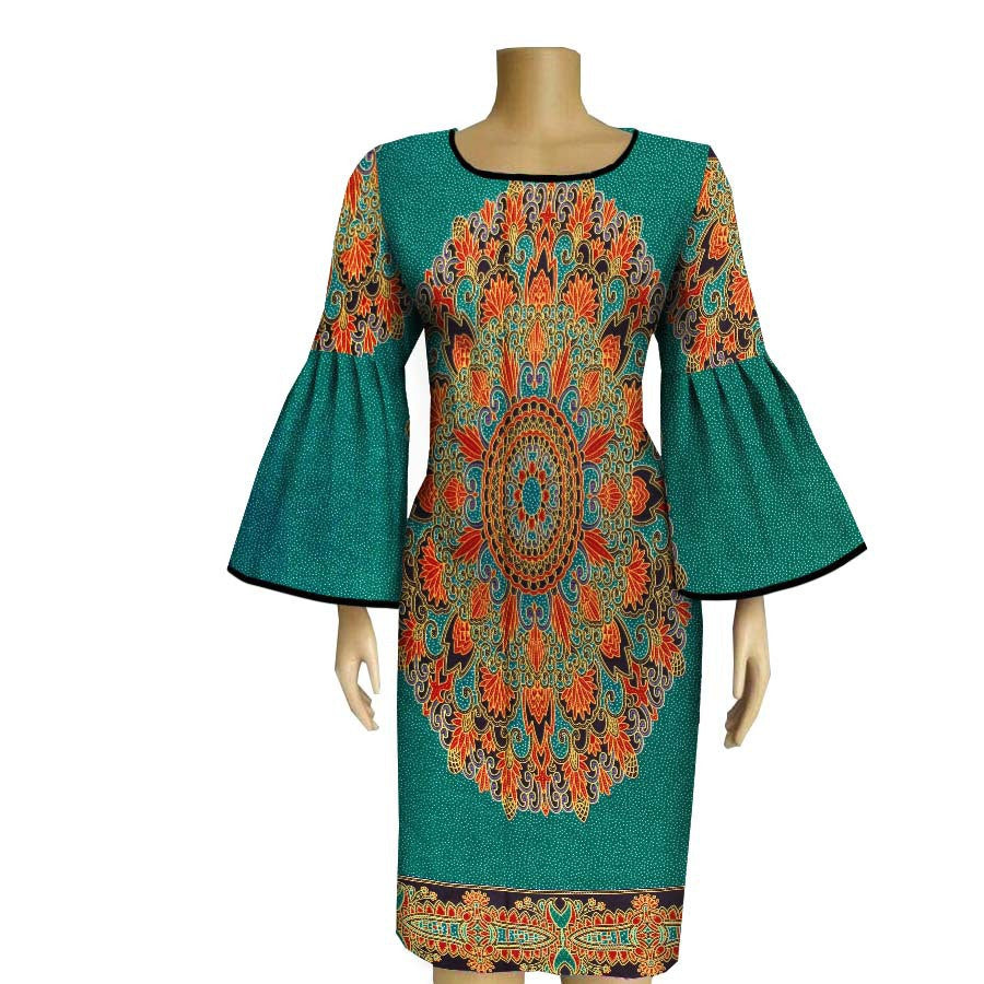 Batik Printed Cotton Ladies Fashion Banquet Dress