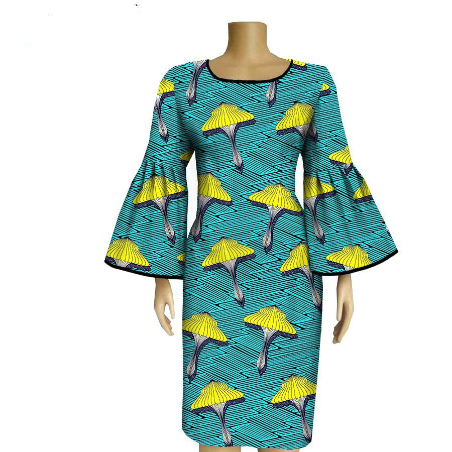 Batik Printed Cotton Ladies Fashion Banquet Dress