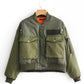 Army Green Jacket Style Cotton Padded Jacket Short Pilot Padded Jacket