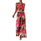 Womens Printed Crew-Neck Tank Top And Wide-Leg Pants Set