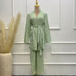 Pure Cotton Casual Plus Size Top Two-piece Pants Suit