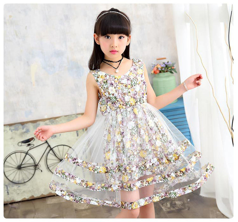 Robe de danse fleurie d'été pour bébé fille