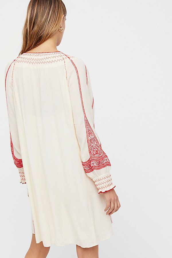 Miya Embroidered V-neck Fringed Fashion Dress