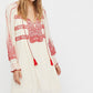 Miya Embroidered V-neck Fringed Fashion Dress