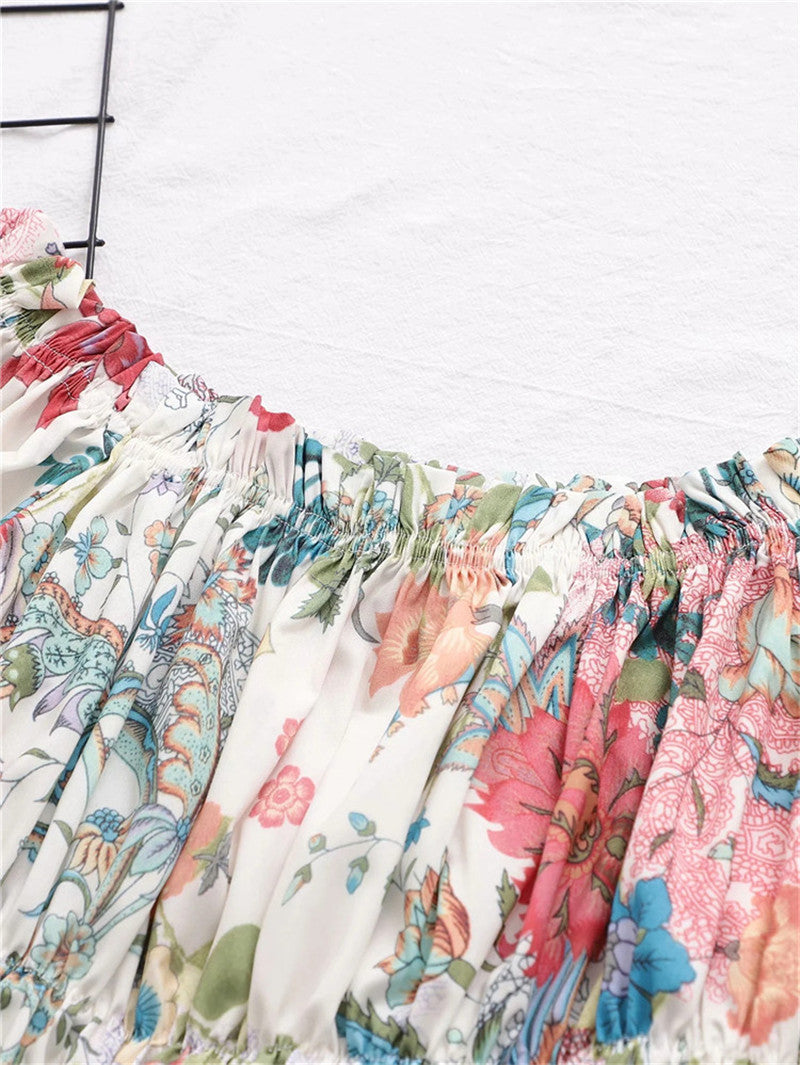 Fashion One Shoulder Design Fashion Print Chiffon Shirt