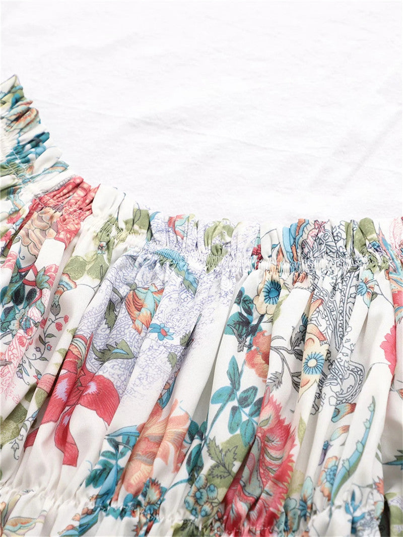 Fashion One Shoulder Design Fashion Print Chiffon Shirt
