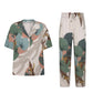 Ladies V-neck Casual Short Sleeve Shorts Set