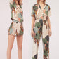 Ladies V-neck Casual Short Sleeve Shorts Set