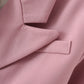 Women's Spring New Pink Short Solid Color Small Suit Jacket