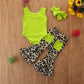 Foreign Trade Children'S Clothing Summer Girls Foreign Style Suit Bright Color Vest Romper And Leopard Flared Pants