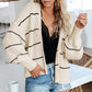 Striped Cardigan Loose Short Ladies Sweater