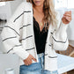 Striped Cardigan Loose Short Ladies Sweater