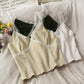 Short Camisole With Lace Stitching