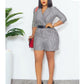 High-Waist Slim-Fit Striped Rivet Dungarees