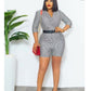 High-Waist Slim-Fit Striped Rivet Dungarees